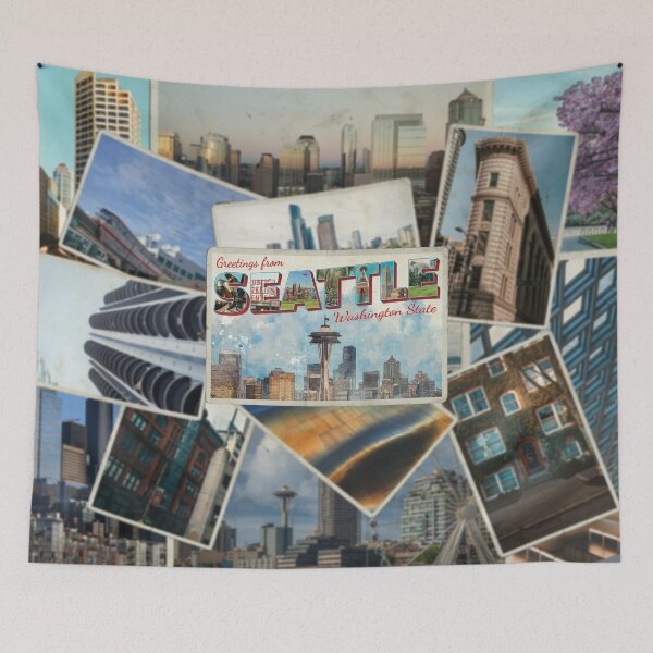 Item preview, Greetings from Seattle in Washington State Vintage style retro souvenir designed and sold by DeveloperProp0.