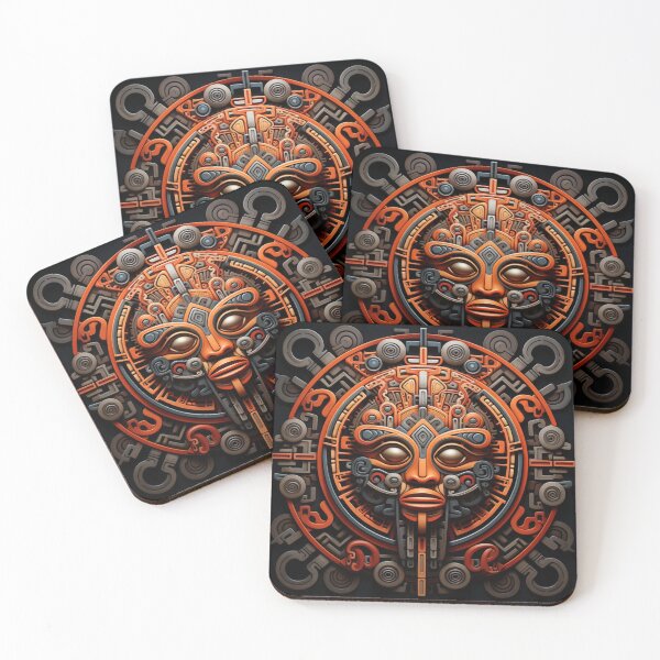 Item preview, Aztec design,orange,pattern, designed and sold by Desiyuchi.