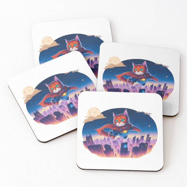 Item preview, Super Hero Cat Cartoon Chroma Color | Unique Cat Lover Gift Idea designed and sold by MaFleiva.