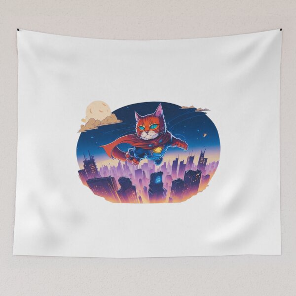 Item preview, Super Hero Cat Cartoon Chroma Color | Unique Cat Lover Gift Idea designed and sold by MaFleiva.