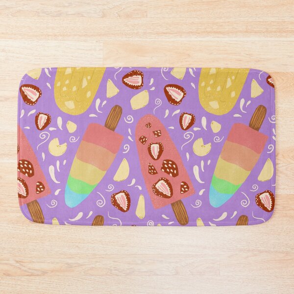Item preview, Summer fruit popsicles on purple designed and sold by katerosestudios.