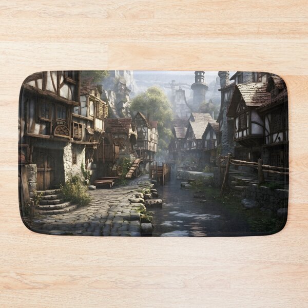Item preview, Medieval city drawing (pixelated style) designed and sold by Radibor78.