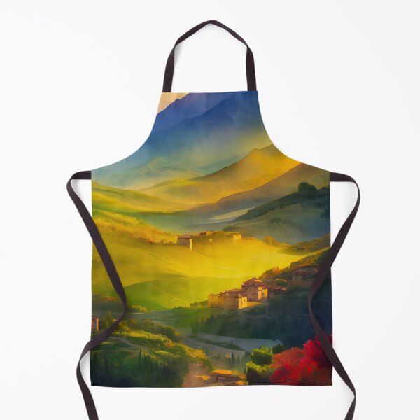 Item preview, Mountain Side Village Atmospheric Watercolor Matte Painting designed and sold by redjaygraphics.