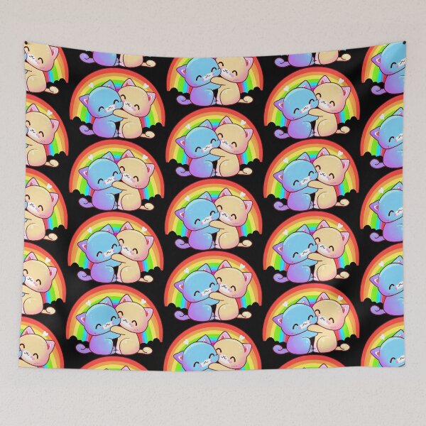 Aperçu de l'œuvre Chats d'amour arc-en-ciel créée et vendue par ironydesigns.