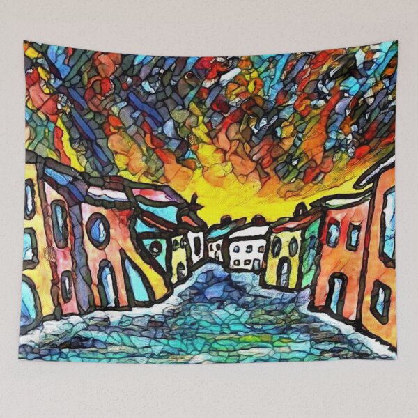 Item preview, Fire approaches village designed and sold by George Hutton Hunter.