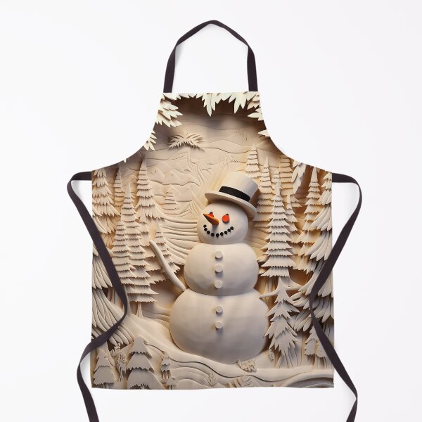 Item preview, 3d Snowman winter scene white cream designed and sold by Inktown.