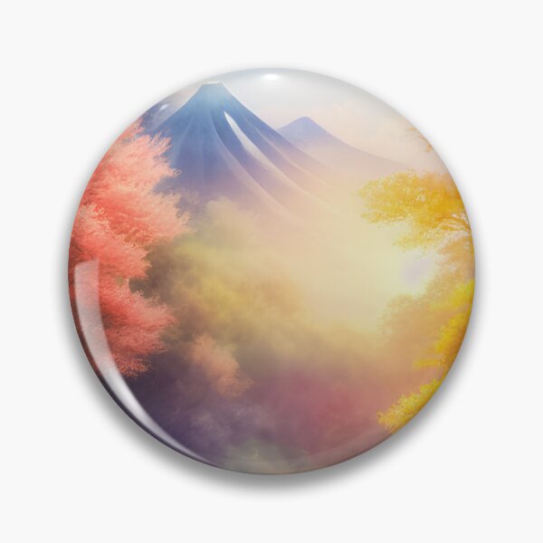 Item preview, Japanese Countryside Mountain Landscape Watercolor Matte Painting designed and sold by redjaygraphics.