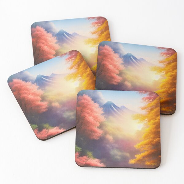 Item preview, Japanese Countryside Mountain Landscape Watercolor Matte Painting designed and sold by redjaygraphics.