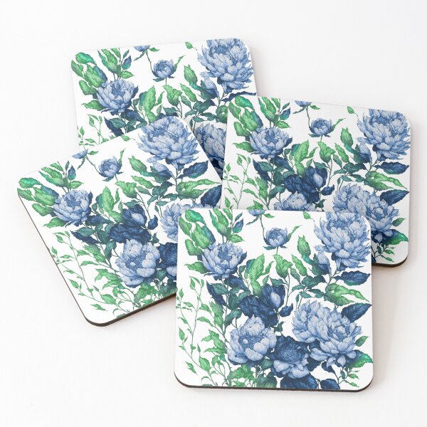 Item preview, Blue Peonies graphic by Arthur Ingram  designed and sold by MoxyMermaid.