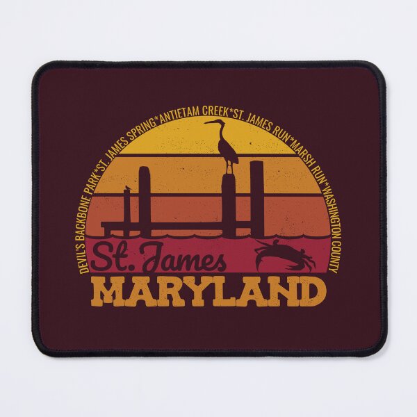 Item preview, St. James Maryland Sunset Retro Vintage Local Pride Logo designed and sold by CRHPOD20.