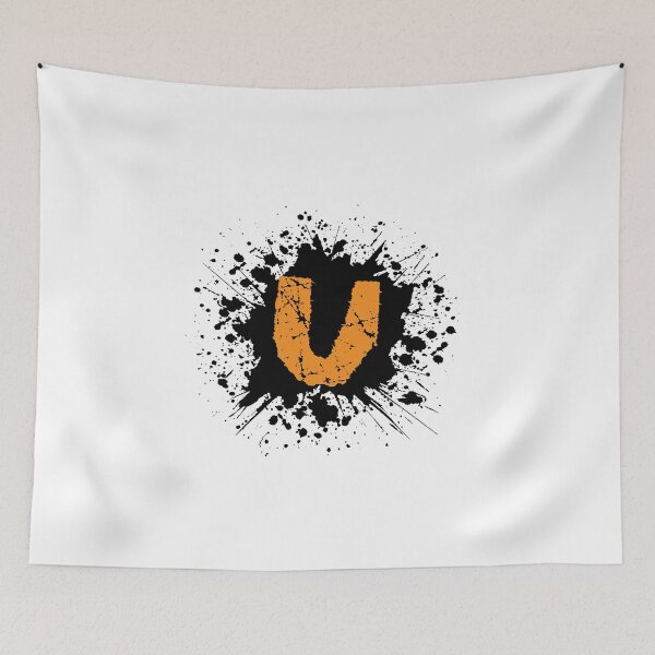 Item preview, Monogram U Grunge Black Grunge Splatter designed and sold by simplymonogram.