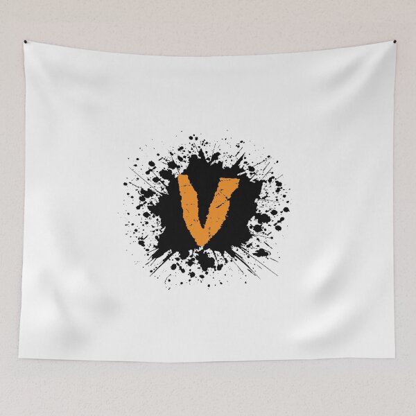 Item preview, Monogram V Grunge Black Grunge Splatter designed and sold by simplymonogram.
