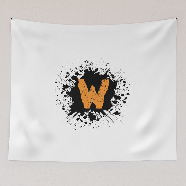 Item preview, Monogram W Grunge Black Grunge Splatter designed and sold by simplymonogram.