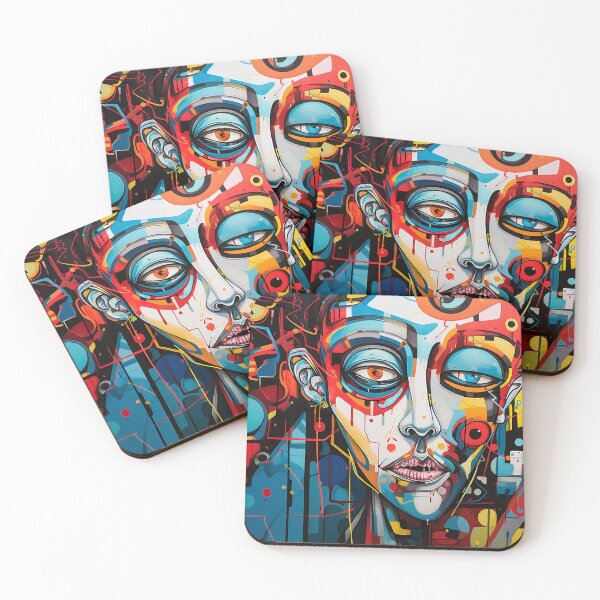 Item preview, Abstract portrait with expressive facial features designed and sold by DigitalArts24.