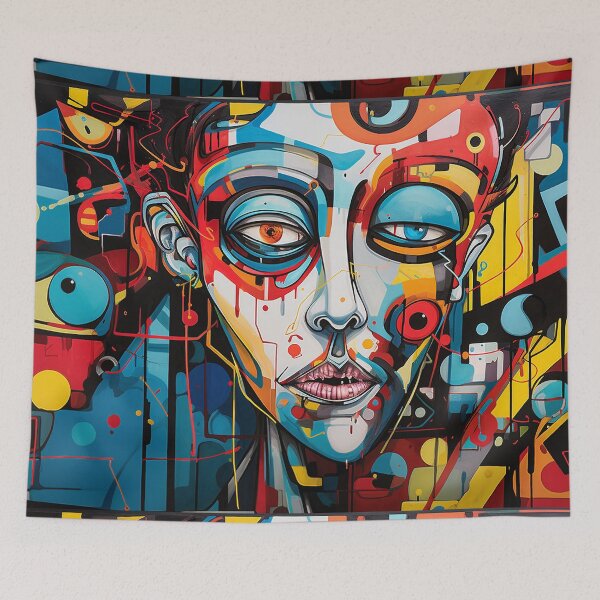 Item preview, Abstract portrait with expressive facial features designed and sold by DigitalArts24.