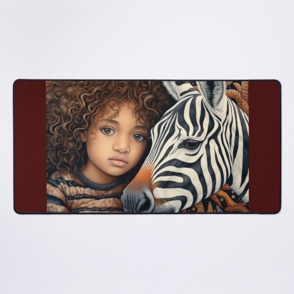 Item preview, Beautiful picture of a child with her Zebra Friend designed and sold by Liljinkzy.