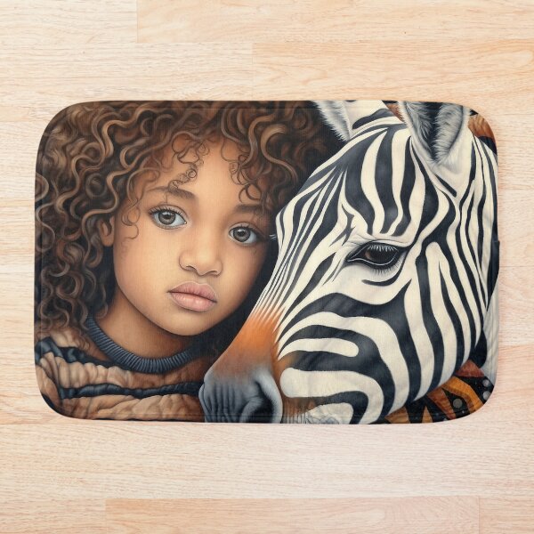 Item preview, Beautiful picture of a child with her Zebra Friend designed and sold by Liljinkzy.