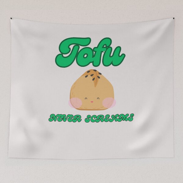 Item preview, TOFU NEVER SCREAMS - Funny Vegetarian Quote   designed and sold by unique things.