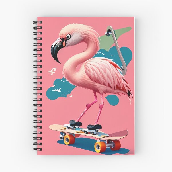 Item preview, Flamingo ride on skateboard, t-shirt, tee designed and sold by demsi3.