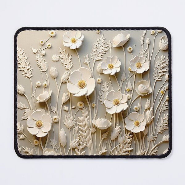 Item preview, 3d wildflowers ivory embossed look  designed and sold by Inktown.