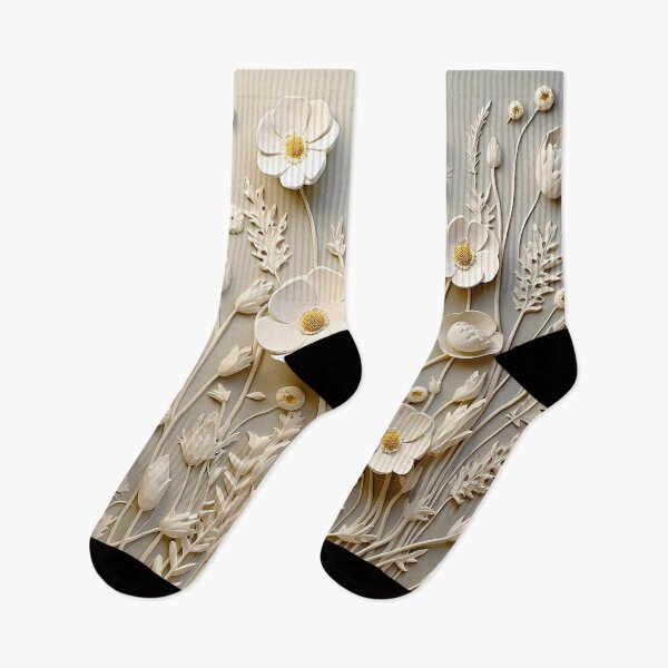 Item preview, 3d wildflowers ivory embossed look  designed and sold by Inktown.