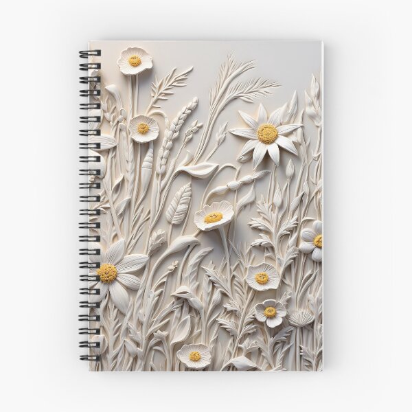 Item preview, 3d wildflowers ivory embossed look  designed and sold by Inktown.