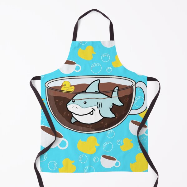 Item preview, Shark Coffee (Bubbles, Duckies, and Mugs background) designed and sold by octopuscafe.