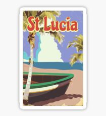 Weinlesestrand-Reiseplakat Str.-Lucia Sticker