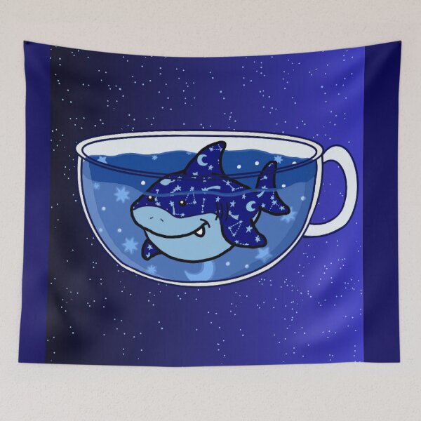 Item preview, Sleepy Shark Tea (Starry Sky) designed and sold by octopuscafe.