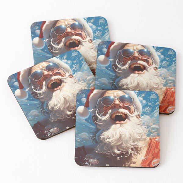 Item preview, Summer Fun Santa Excited Swimming Christmas in July Gift designed and sold by NearlyNow.