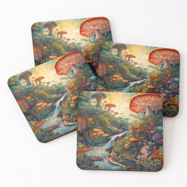 Item preview, Fantasy Grunge Mushroom Landscape Sticker designed and sold by Art.Fusion.Studio.