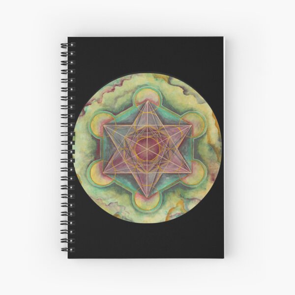 Metatron's Cube Sacred Geometry Painting Spiral Notebook