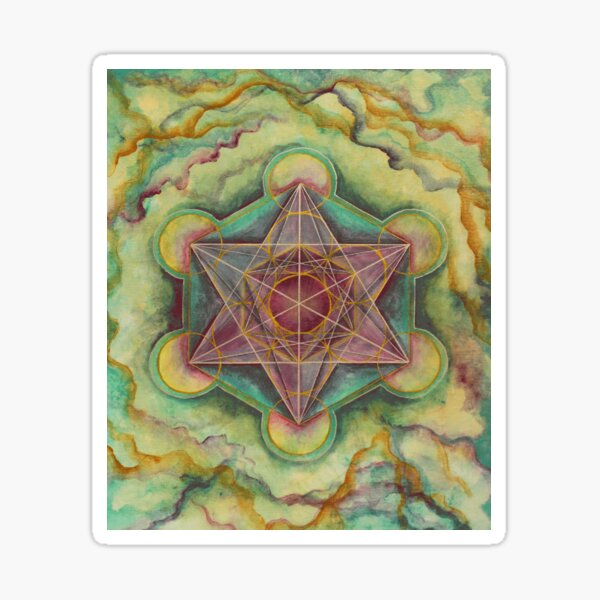Metatron's Cube Sacred Geometry Painting Sticker