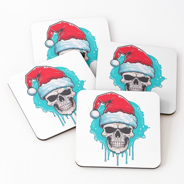 Item preview, Colorful Dripping Christmas Skull Wearing Santa Hat | Merry Christmas 2023 designed and sold by CoolHippoQuotes.