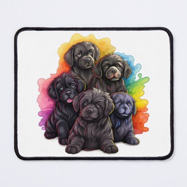 Item preview, Playful, Heart-Warming Rainbow Canadian Newfoundland Puppies designed and sold by CatDogBin.