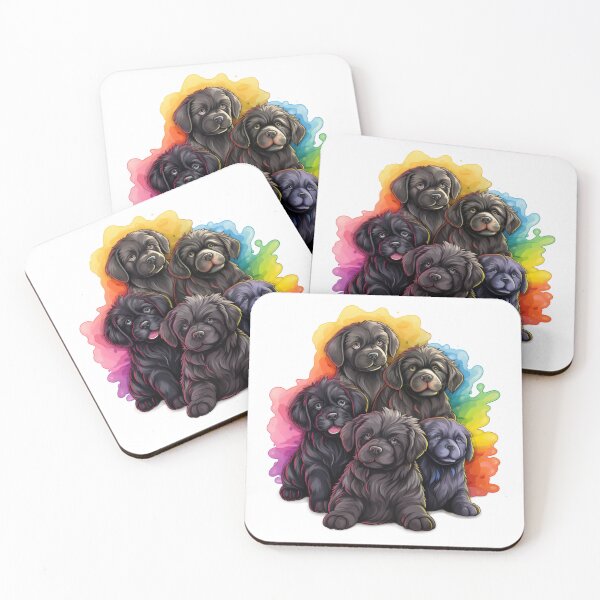 Item preview, Playful, Heart-Warming Rainbow Canadian Newfoundland Puppies designed and sold by CatDogBin.