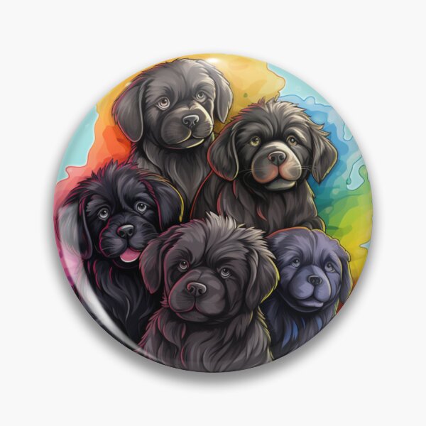 Item preview, Playful, Heart-Warming Rainbow Canadian Newfoundland Puppies designed and sold by CatDogBin.