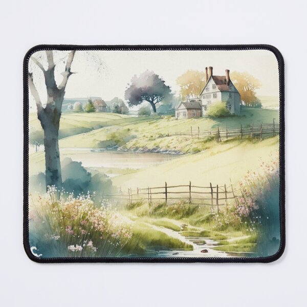 Item preview, English Countryside View, Cottage, Nature, River designed and sold by xxxEviexxx.