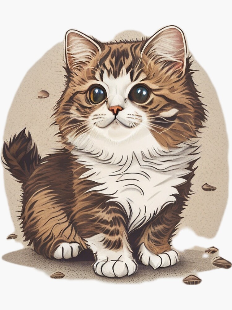 Sticker for Sale avec l'œuvre « Autocollant Chat Mignon - Kitty
