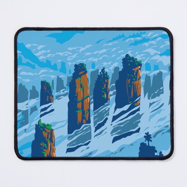 Item preview, Wulingyuan Scenic Area Sandstone Pillars in Hunan Province China WPA Art Deco Poster  designed and sold by patrimonio.