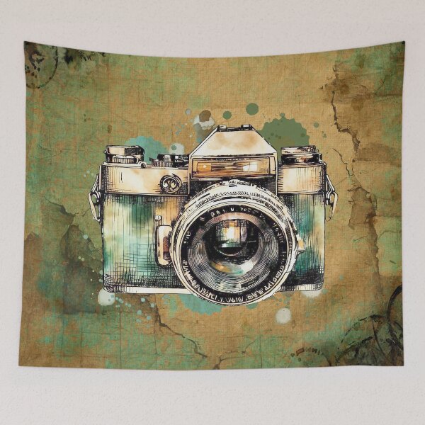 Item preview, Retro 35mm Camera Drawing designed and sold by Retro Art Factory.