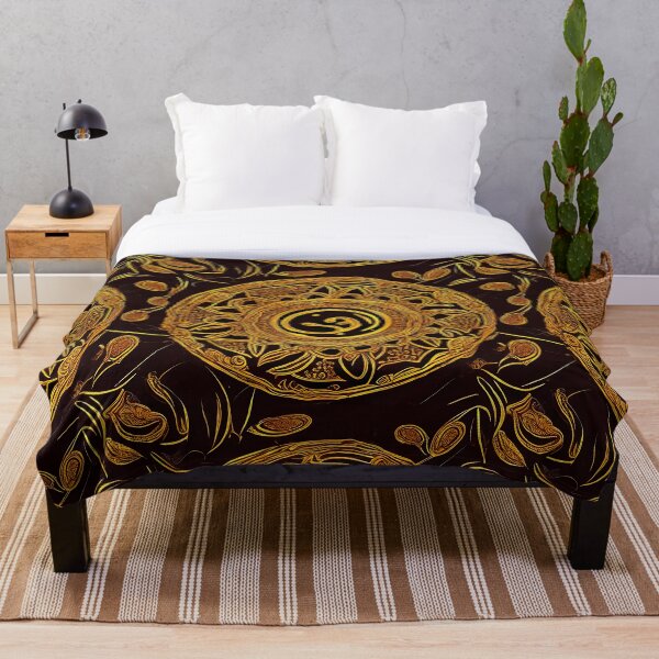 Item preview, Abstract pattern gold, yellow lines and swirls circle print designed and sold by LorrieBee.