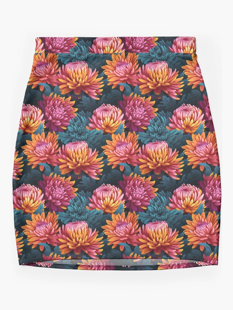 Discover Chrysanthemum Flower Mini Skirt