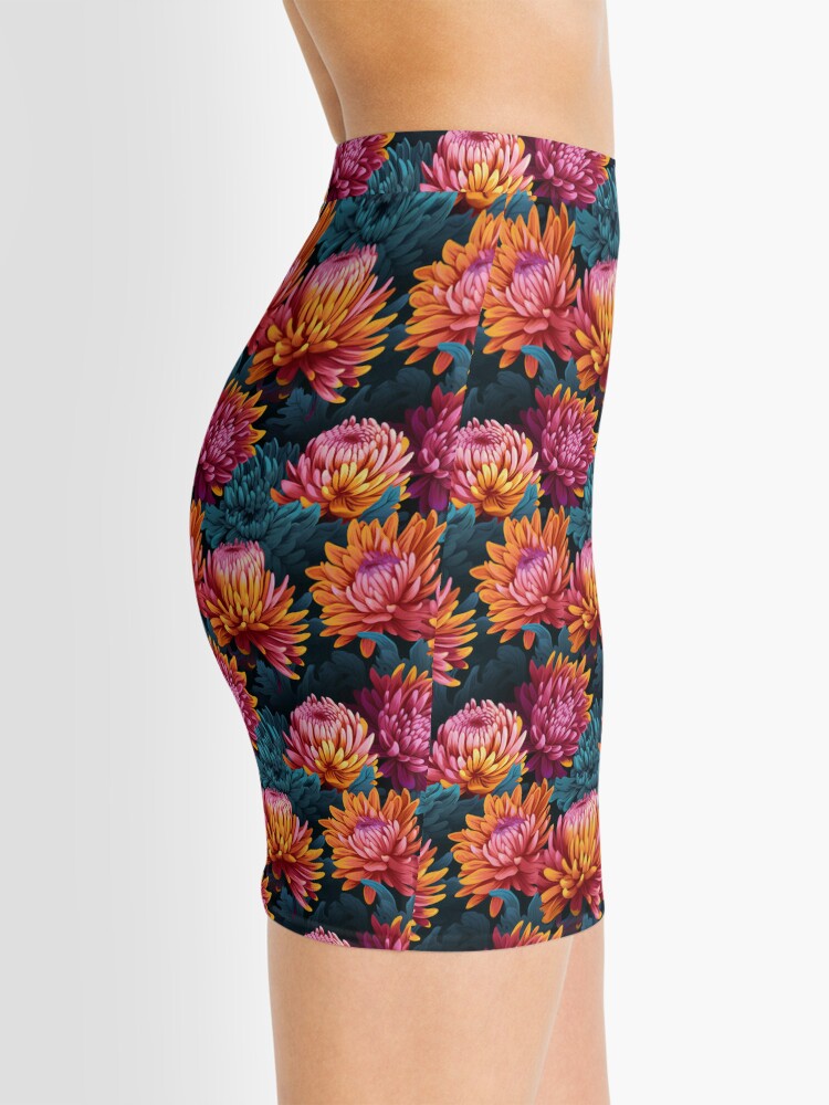 Discover Chrysanthemum Flower Mini Skirt