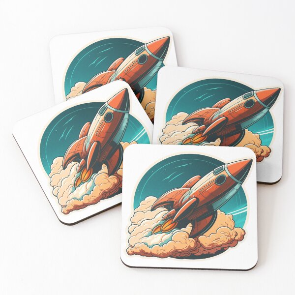 Item preview, Retro Vintage Space Rocket designed and sold by nashthrift.