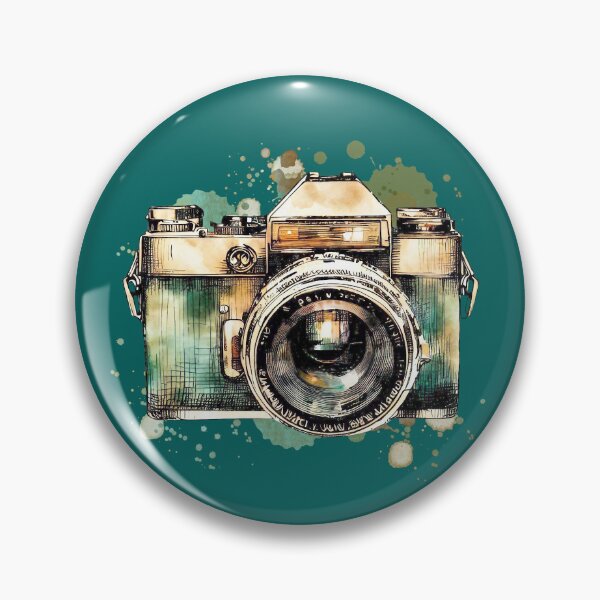 Item preview, Retro 35mm Camera Drawing with Splatters designed and sold by Retro Art Factory.