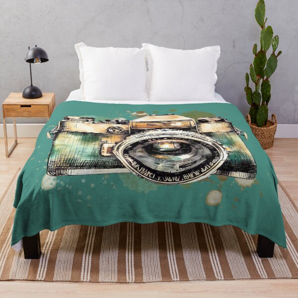 Item preview, Retro 35mm Camera Drawing with Splatters designed and sold by Retro Art Factory.