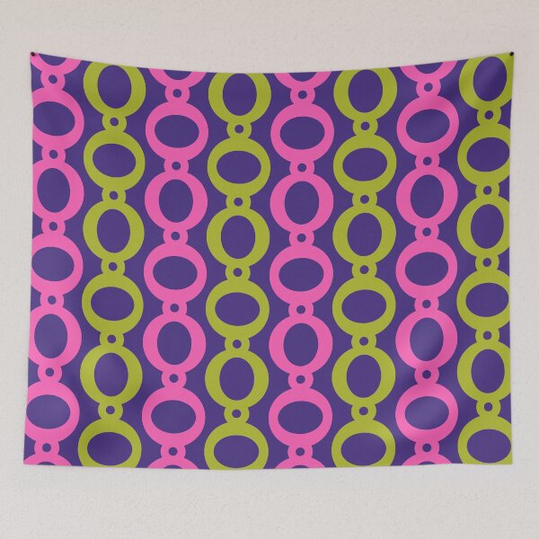 Item preview, Retro Chain Belt Pattern Hot Pink Purple and Chartreuse designed and sold by tonymagnerart.