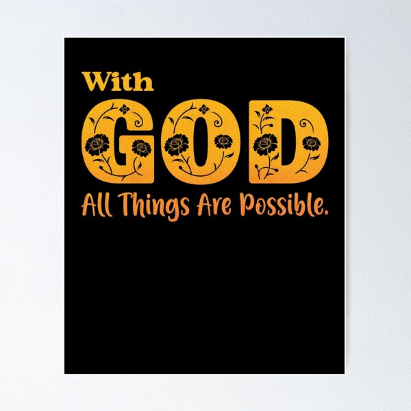 Sticker Mural Chrétien avec Dieu, Tout est Possible Autocollant