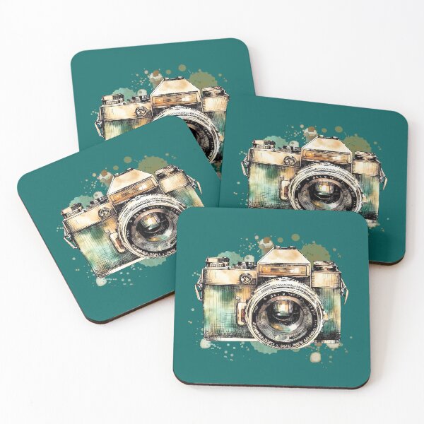 Item preview, Retro 35mm Camera Drawing with Splatters designed and sold by Retro Art Factory.
